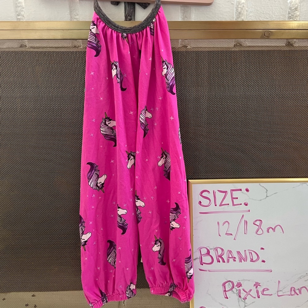 Pixie lane pink unicorn halter romper 12/18m and 18/24m new